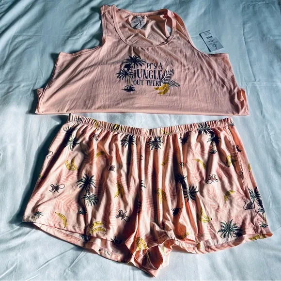 NEW Joyspun 2 Piece Tank & Shorts PJ set “Peach Bud” Women’s Sz. 2X - Picture 4 of 9